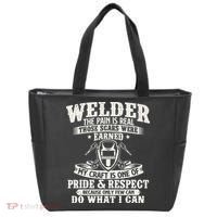 Welder The Pain Is Real Those Scars Were Earned Welding Tote Bag thumb 0