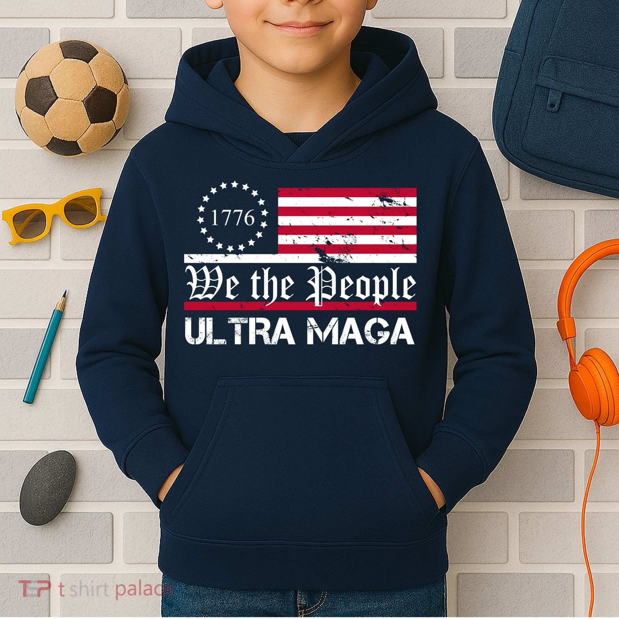 We The People 1776 Ultra Maga Kids Hoodie