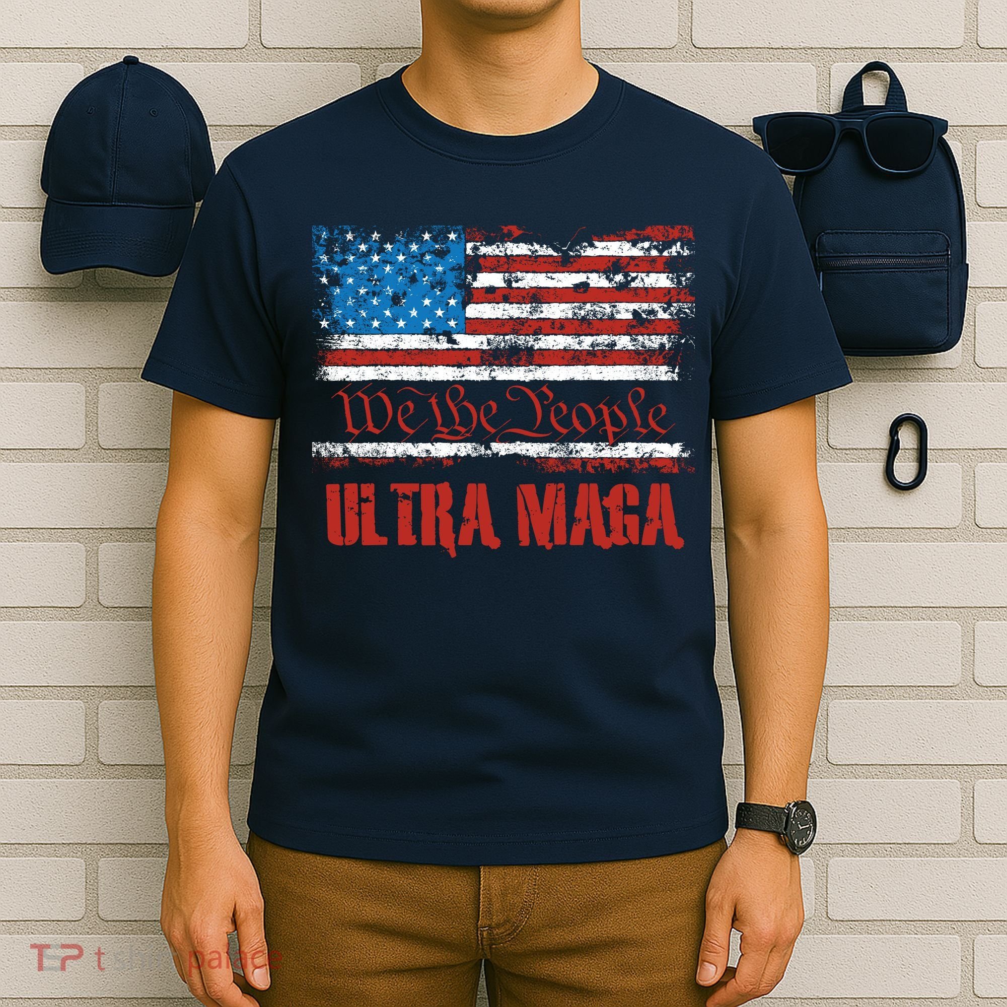 We The People Ultra MAGA King Vintage USA Flag Pride T-Shirt
