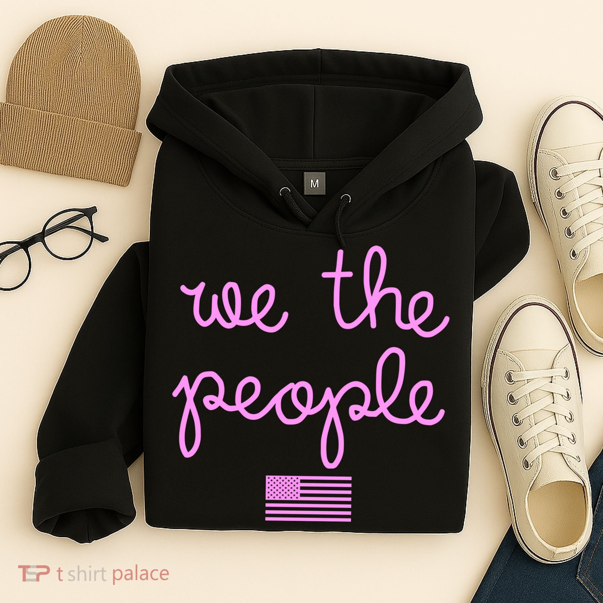 We The People USA Pink American Flag Hoodie