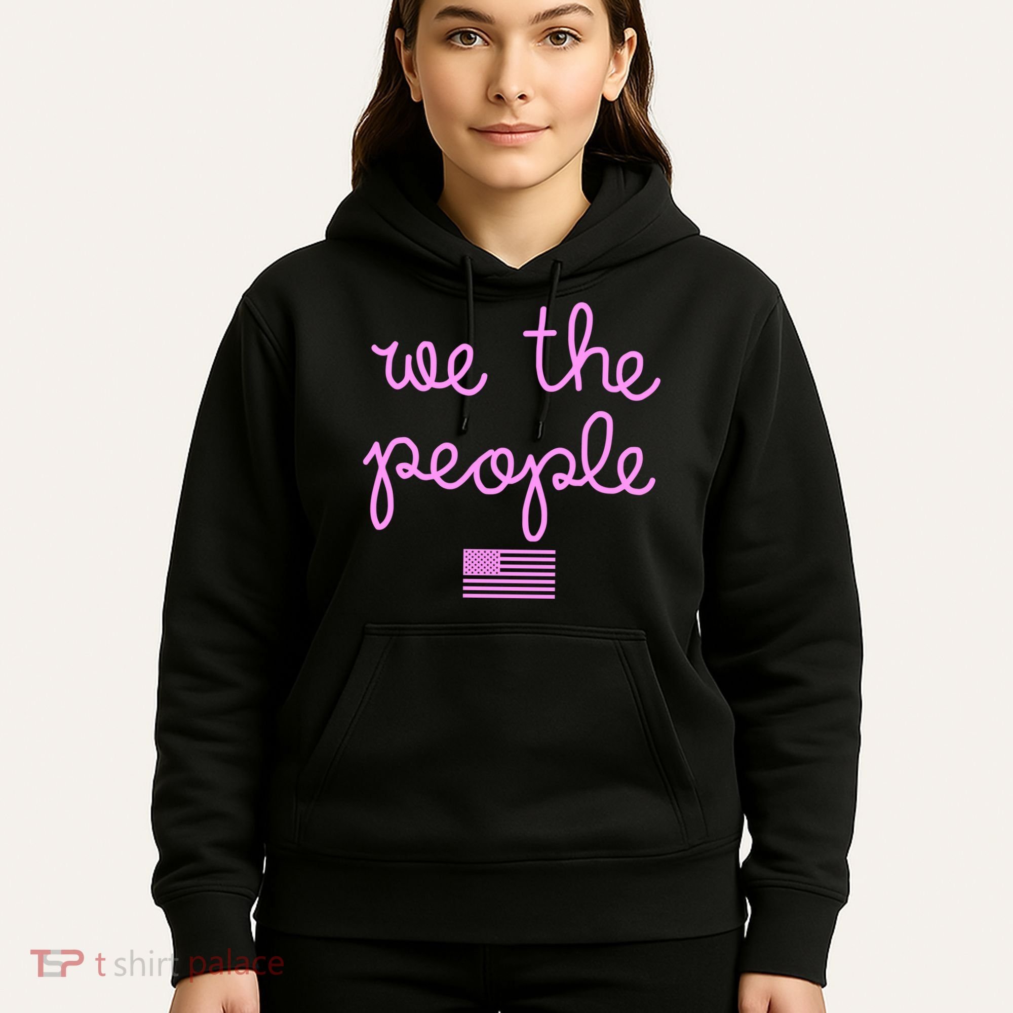 We The People USA Pink American Flag Hoodie