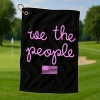 We The People USA Pink American Flag Golf Towel thumb 1