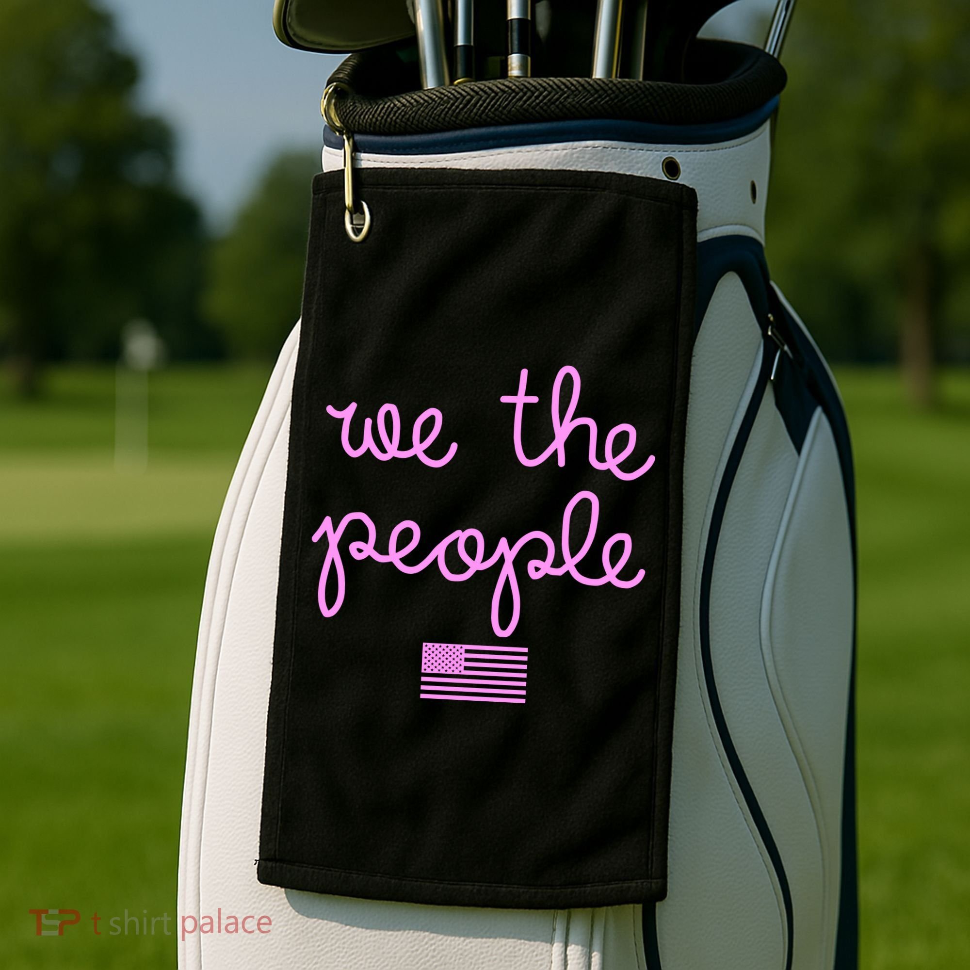 We The People USA Pink American Flag Golf Towel