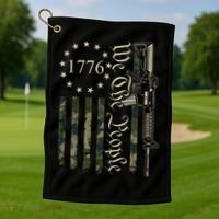 We The People Camo Ar15 Pro Gun Usa Flag Gift Golf Towel thumb 1