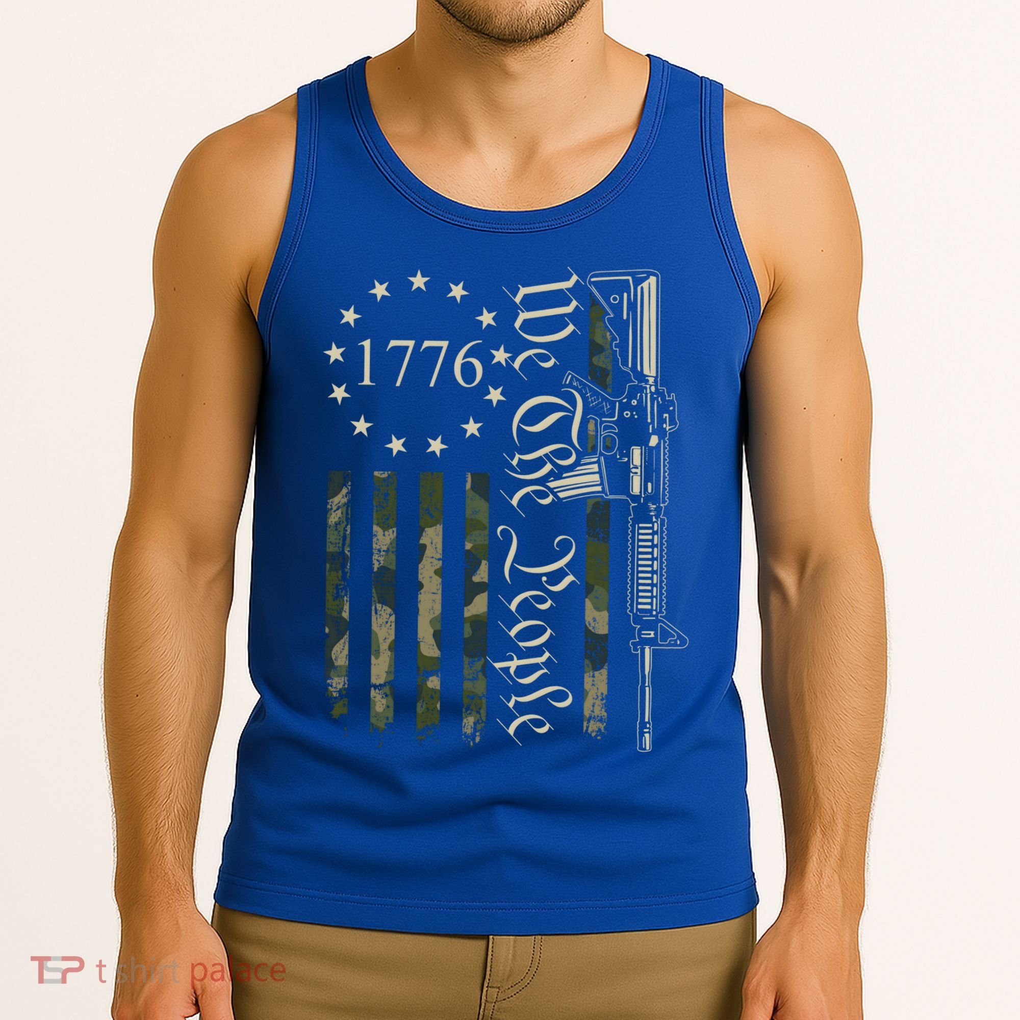 We The People Camo Ar15 Pro Gun Usa Flag Gift Tank Top