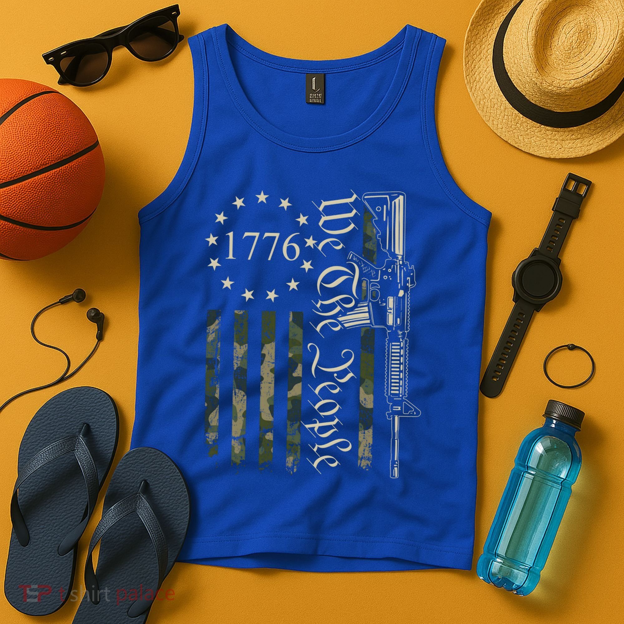 We The People Camo Ar15 Pro Gun Usa Flag Gift Tank Top