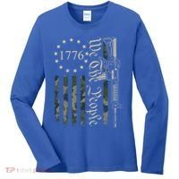 We The People Camo Ar15 Pro Gun Usa Flag Gift Women's Long Sleeve Shirt thumb 0
