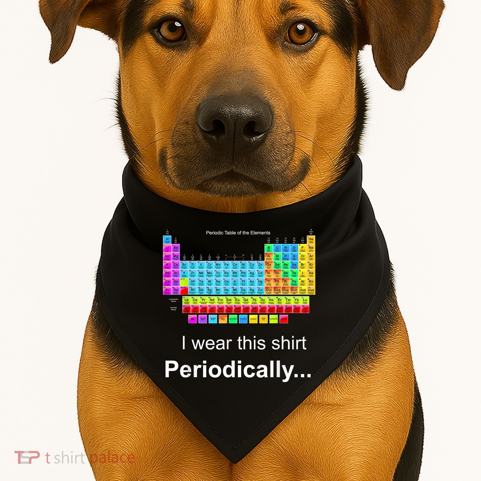 Wear This Periodically Periodic Table Of Elements USA-Made Doggie Bandana