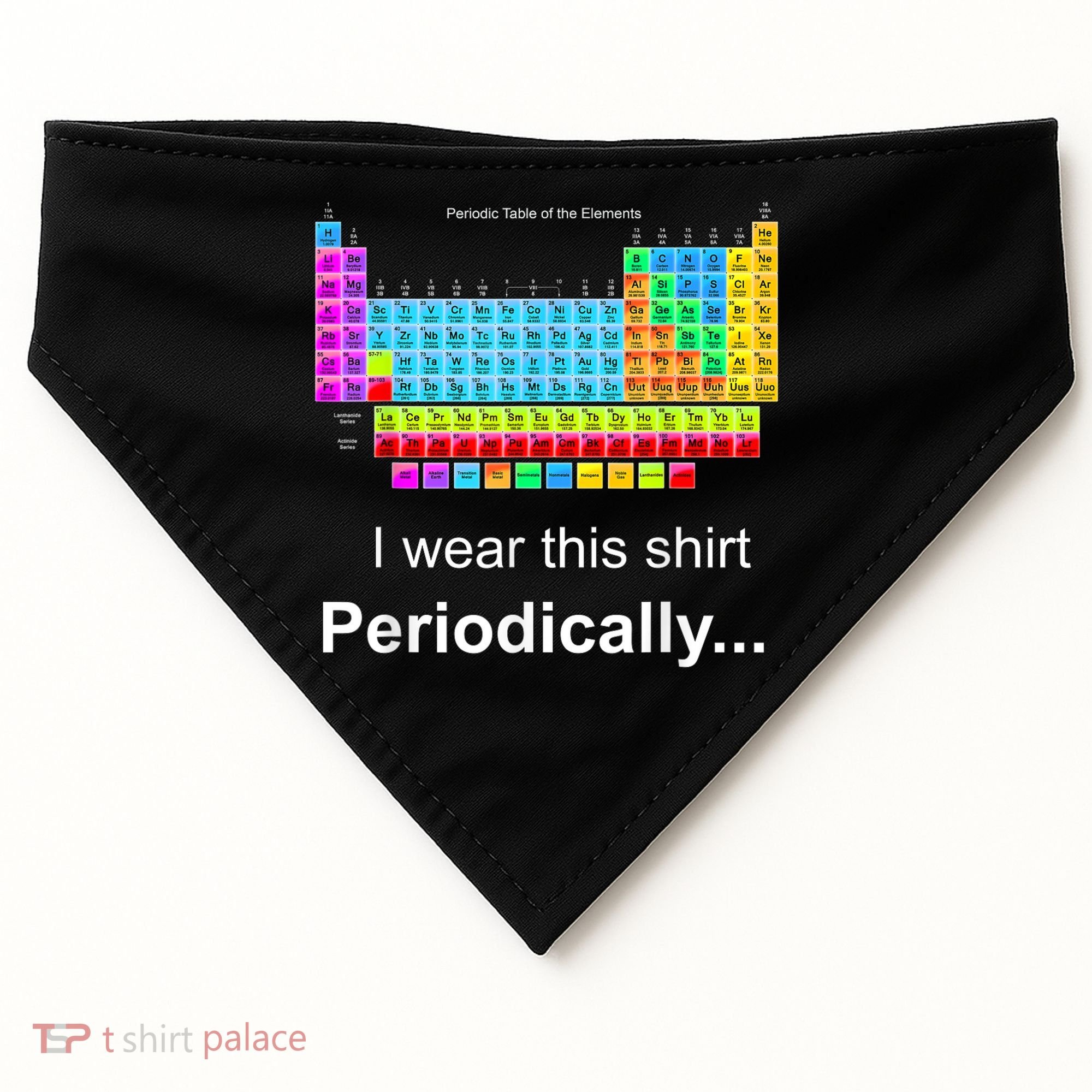 Wear This Periodically Periodic Table Of Elements USA-Made Doggie Bandana