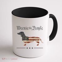 Weenie The People Funny Dachshund 4th Of July USA Coffee Mug thumb 1