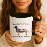 Weenie The People Funny Dachshund 4th Of July USA Coffee Mug thumb 3