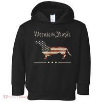 Weenie The People Funny Dachshund 4th Of July USA Toddler Hoodie thumb 0
