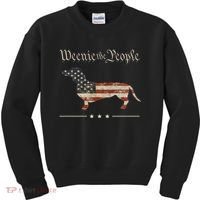 Weenie The People Funny Dachshund 4th Of July USA Kids Sweatshirt thumb 0