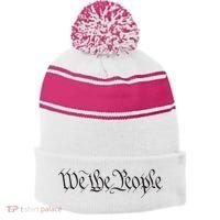 We The People Constitution Bill Of Rights American Stripe Pom Pom Beanie thumb 0