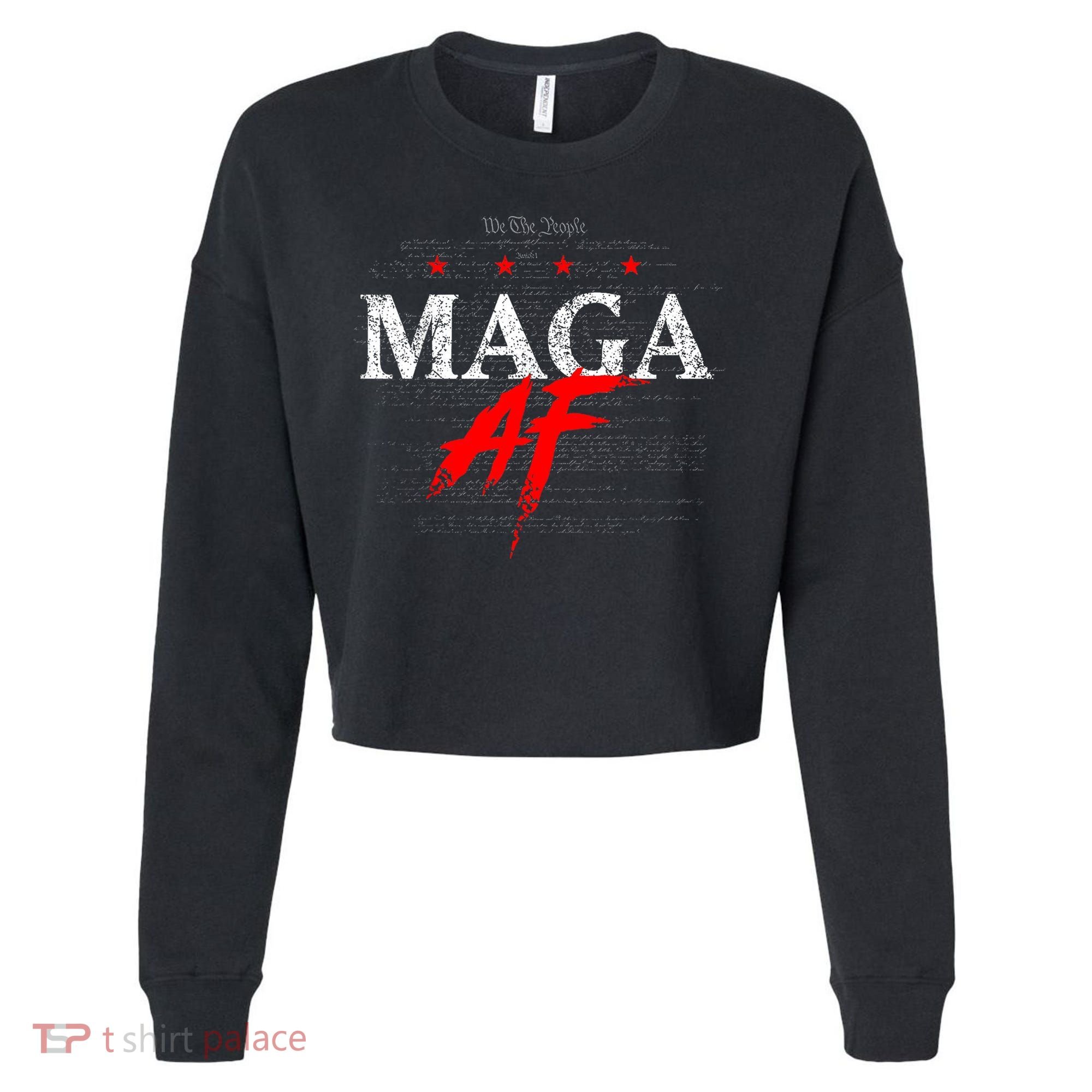 We The People Maga Cropped Pullover Crew