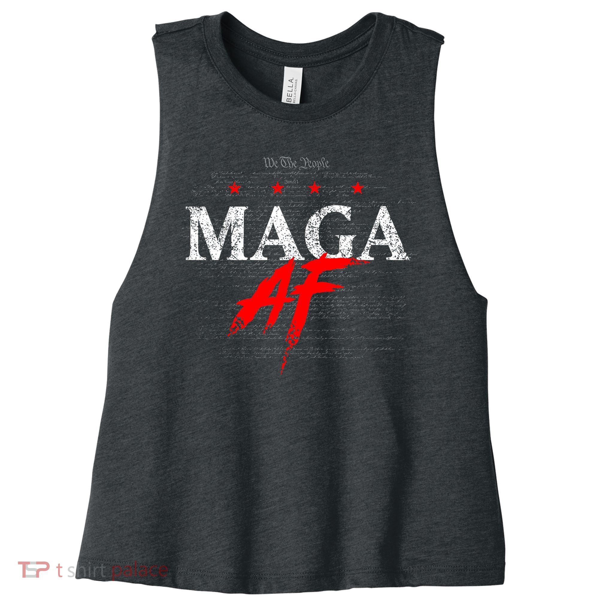 We The People Maga Women's Racerback Cropped Tank