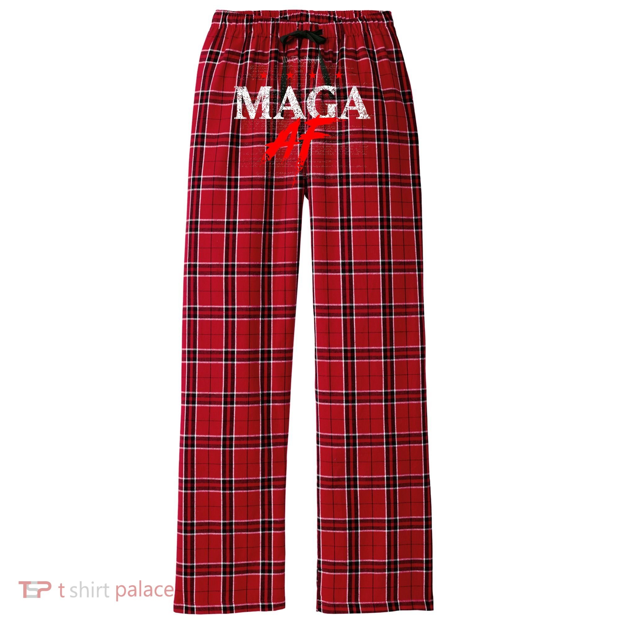 We The People Maga Women's Flannel Plaid Pajama Pants
