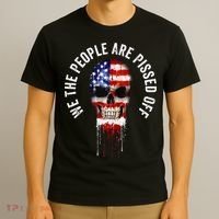 We The People Are Pissed Off Vintage USA America Skull Flag T-Shirt thumb 3
