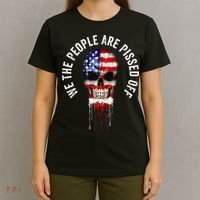 We The People Are Pissed Off Vintage USA America Skull Flag T-Shirt thumb 4