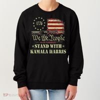 We The People Stand With Kamala Harris 2024 American Flag Women's Sweatshirt thumb 0