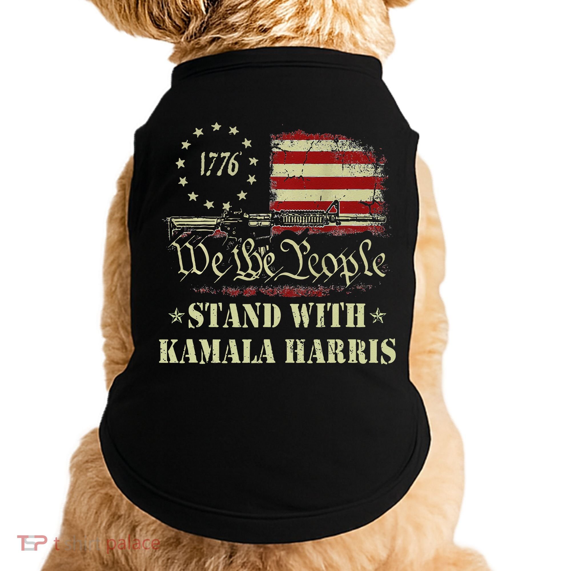 We The People Stand With Kamala Harris 2024 American Flag Doggie Tank