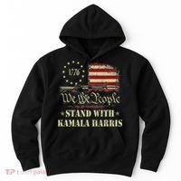 We The People Stand With Kamala Harris 2024 American Flag Hoodie thumb 0