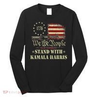 We The People Stand With Kamala Harris 2024 American Flag Long Sleeve Shirt thumb 0
