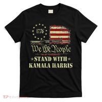 We The People Stand With Kamala Harris 2024 American Flag T-Shirt thumb 0
