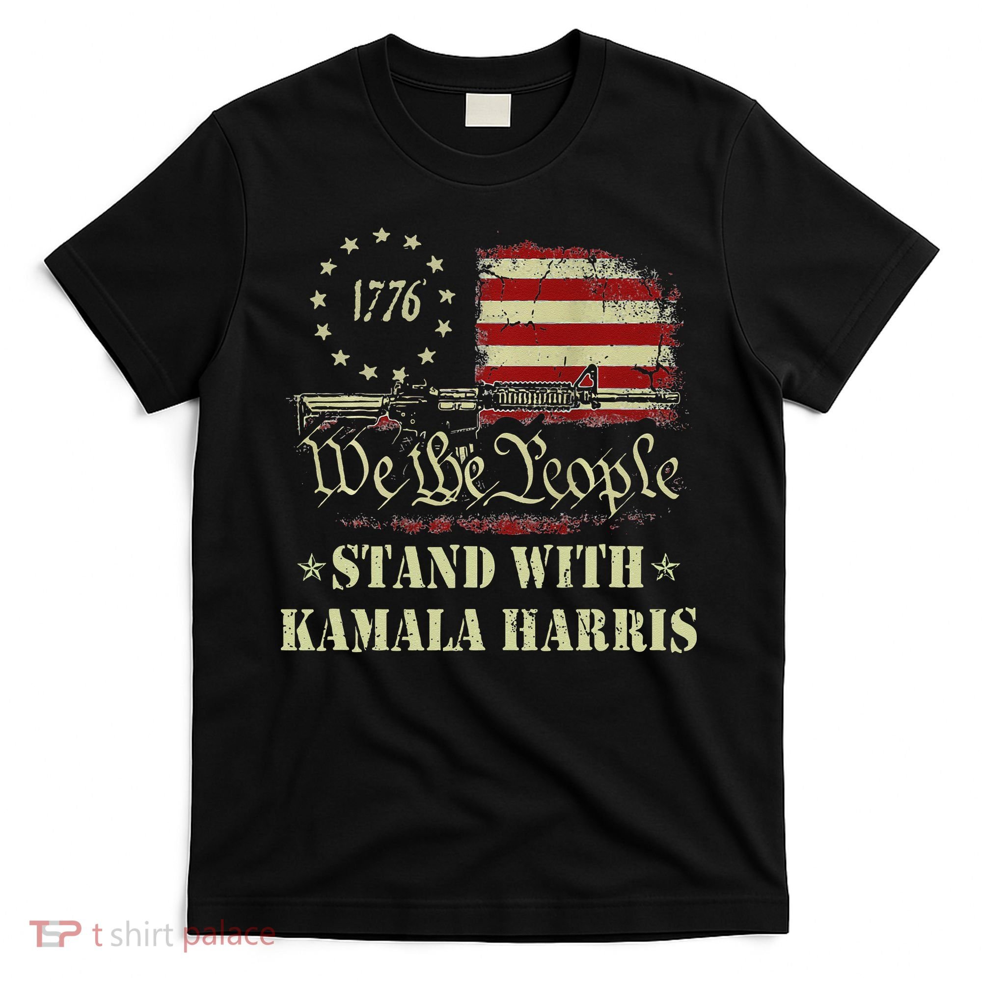 We The People Stand With Kamala Harris 2024 American Flag T-Shirt