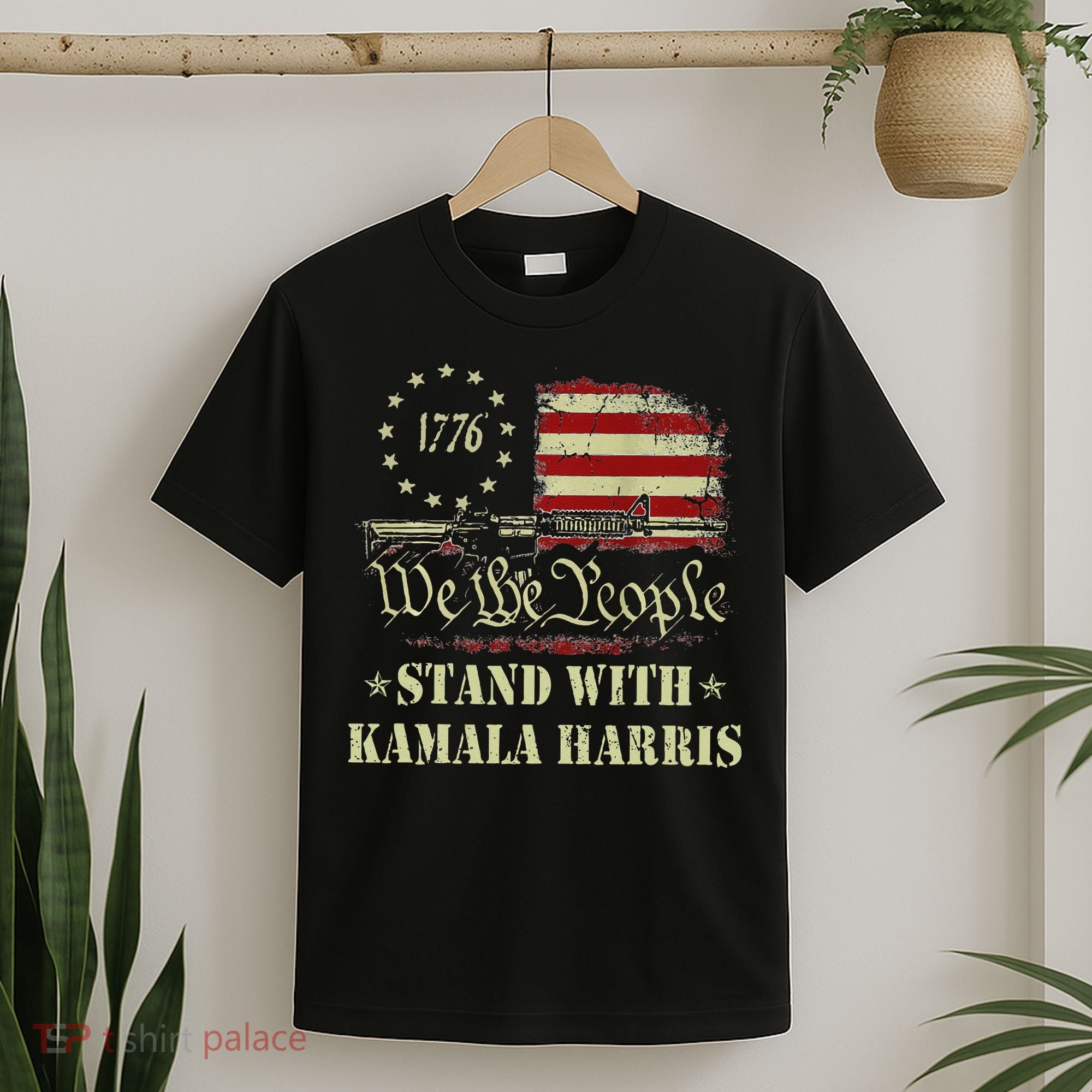 We The People Stand With Kamala Harris 2024 American Flag T-Shirt