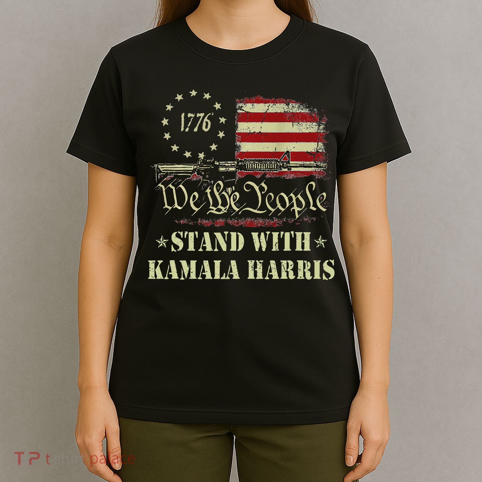 We The People Stand With Kamala Harris 2024 American Flag T-Shirt