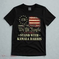 We The People Stand With Kamala Harris 2024 American Flag T-Shirt thumb 5