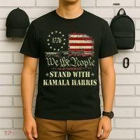 We The People Stand With Kamala Harris 2024 American Flag T-Shirt thumb 6