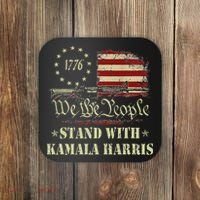 We The People Stand With Kamala Harris 2024 American Flag Coaster thumb 0