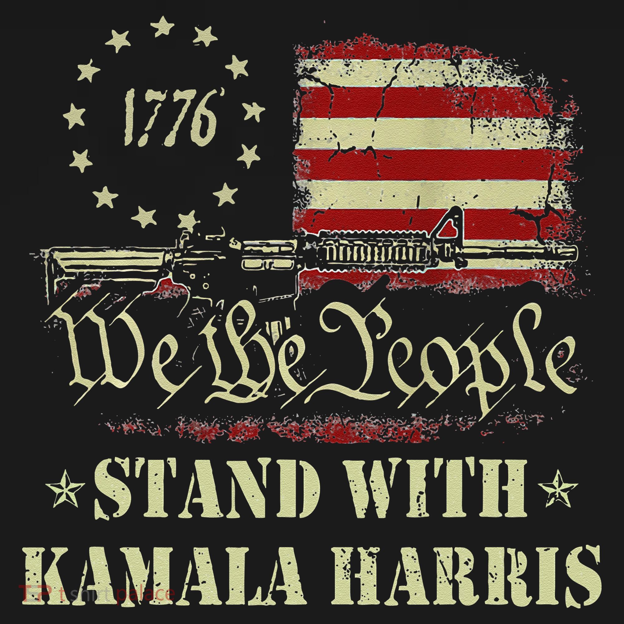 We The People Stand With Kamala Harris 2024 American Flag Women's Hoodie