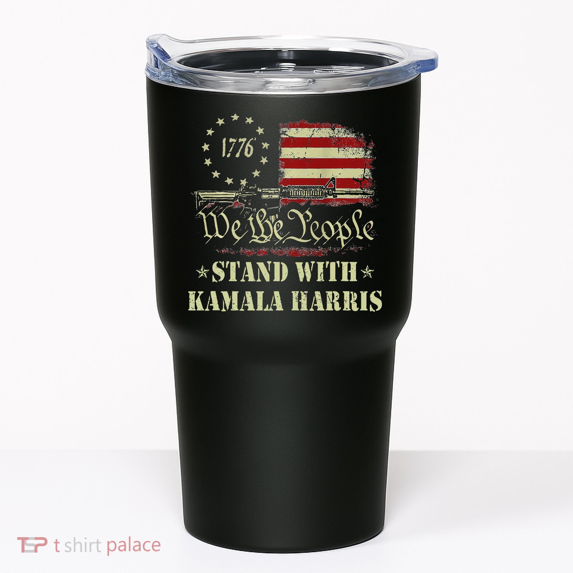 We The People Stand With Kamala Harris 2024 American Flag Tumbler