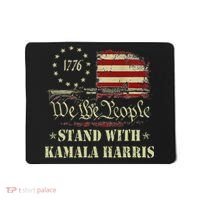 We The People Stand With Kamala Harris 2024 American Flag Mousepad thumb 0