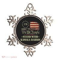 We The People Stand With Kamala Harris 2024 American Flag Ornament thumb 0