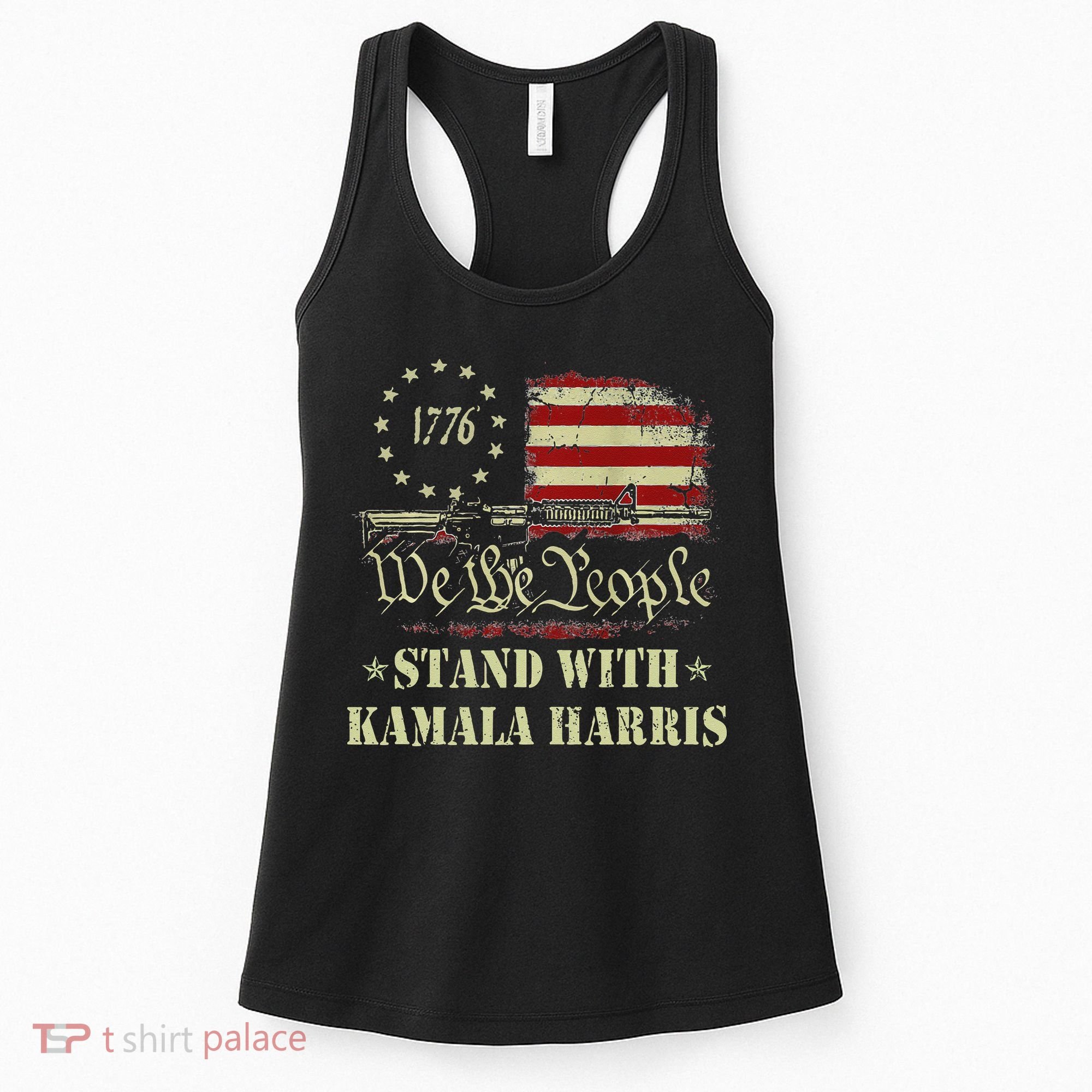 We The People Stand With Kamala Harris 2024 American Flag Women's Tank Top