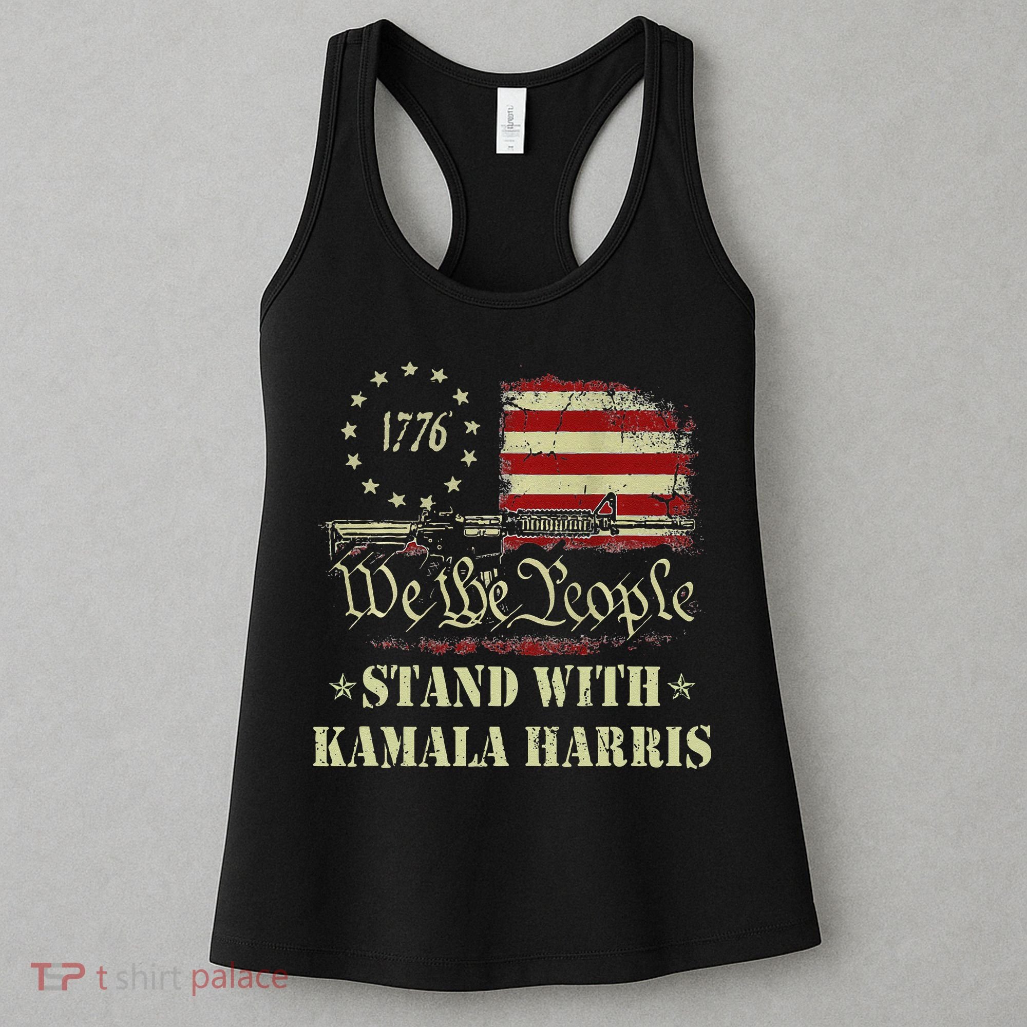 We The People Stand With Kamala Harris 2024 American Flag Women's Tank Top