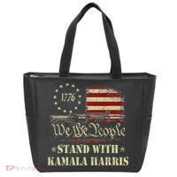 We The People Stand With Kamala Harris 2024 American Flag Tote Bag thumb 0
