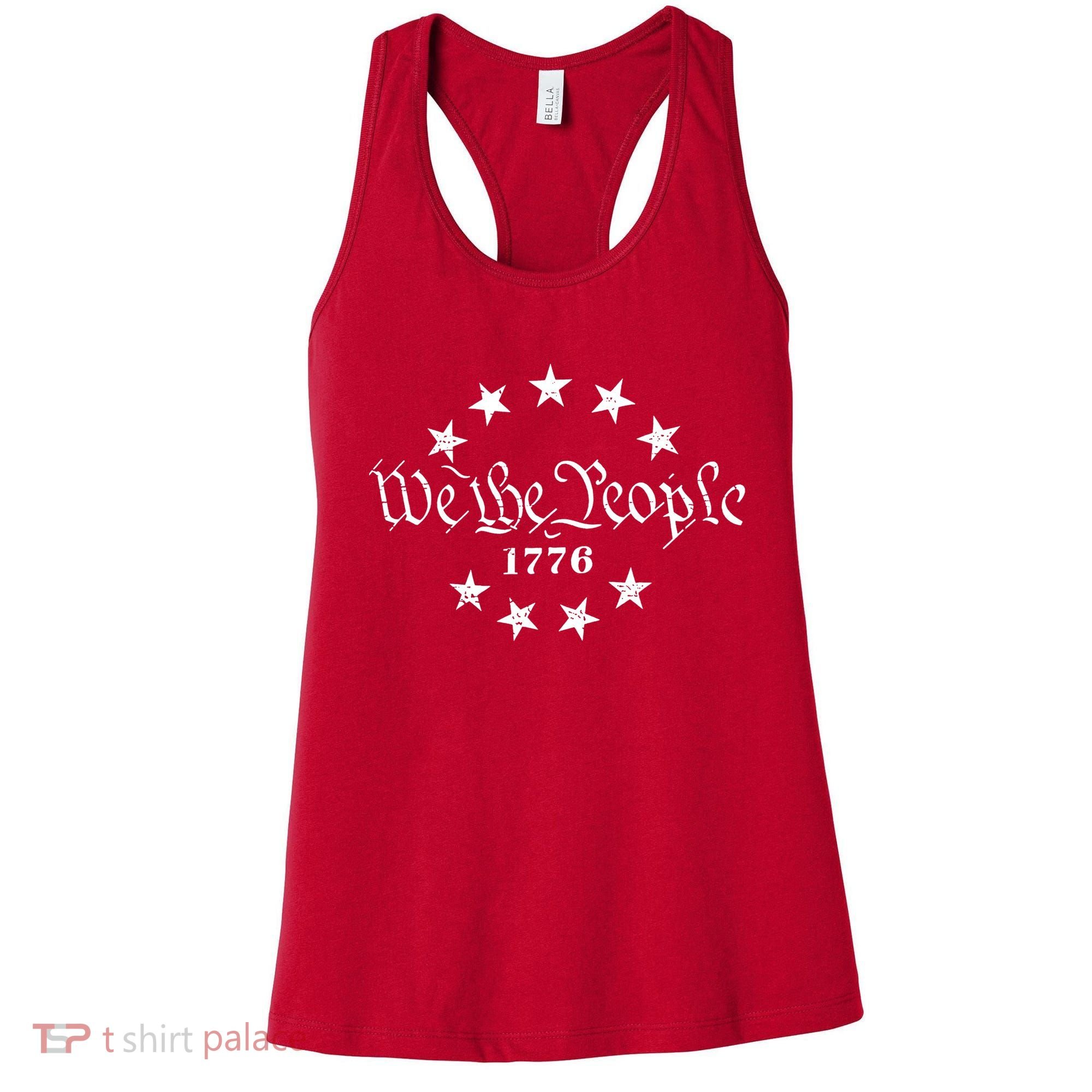 We The People Patriotic 4th Of July American Flag Women's Tank Top