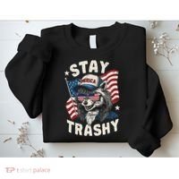 White Trash Party Attire Redneck Raccoon Stay Trashy Usa Sweatshirt thumb 2
