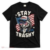 White Trash Party Attire Redneck Raccoon Stay Trashy Usa T-Shirt thumb 0