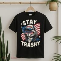 White Trash Party Attire Redneck Raccoon Stay Trashy Usa T-Shirt thumb 2