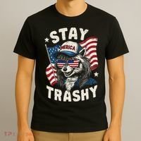 White Trash Party Attire Redneck Raccoon Stay Trashy Usa T-Shirt thumb 3