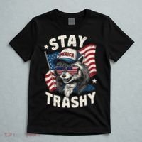 White Trash Party Attire Redneck Raccoon Stay Trashy Usa T-Shirt thumb 5