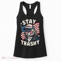 White Trash Party Attire Redneck Raccoon Stay Trashy Usa Women's Tank Top thumb 0