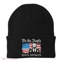 We The People Have Spoken Trump Flag Maga Patriot Statement Beanie thumb 0