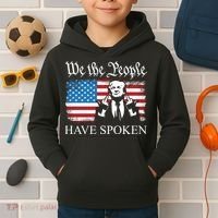 We The People Have Spoken Trump Flag Maga Patriot Statement Kids Hoodie thumb 2